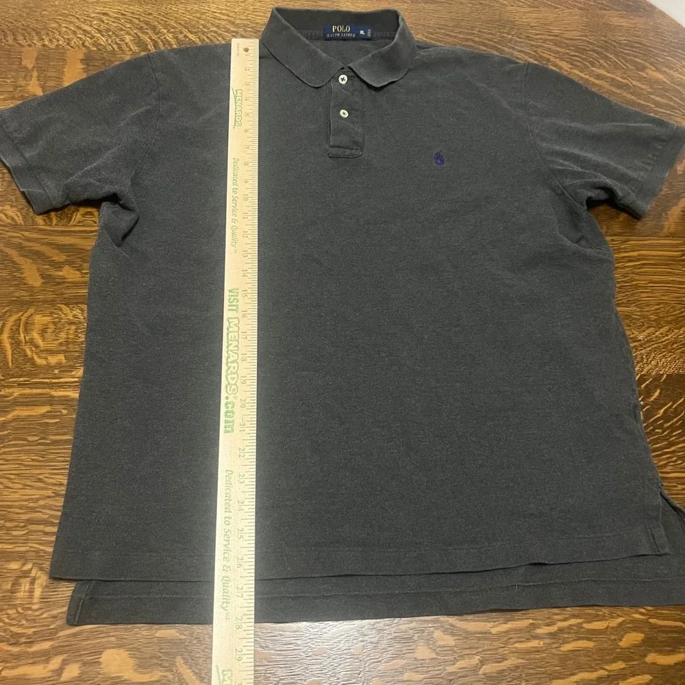 Polo Ralph Lauren Polo Shirt Mens XL Charcoal Gray Purple Pony Logo Cotton